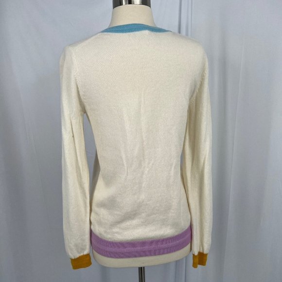 NWOT Boden 100% Cashmere color block Cardigan Long Sleeve - Picture 6 of 11